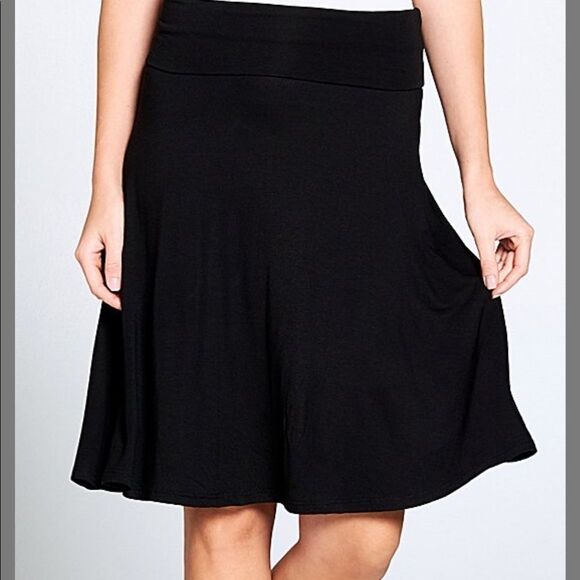 Black Knit Swing Skirt NWOT - Picture 1 of 9